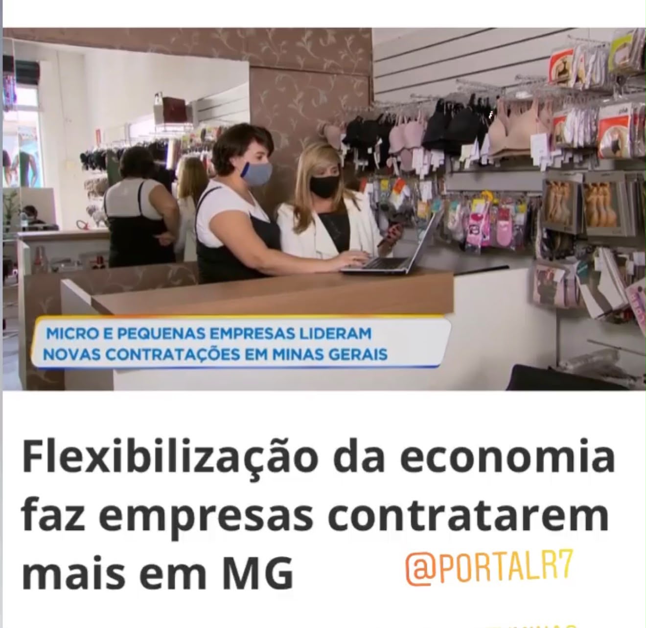 Registro de Rafaela Alcantara em reportagem de televisão