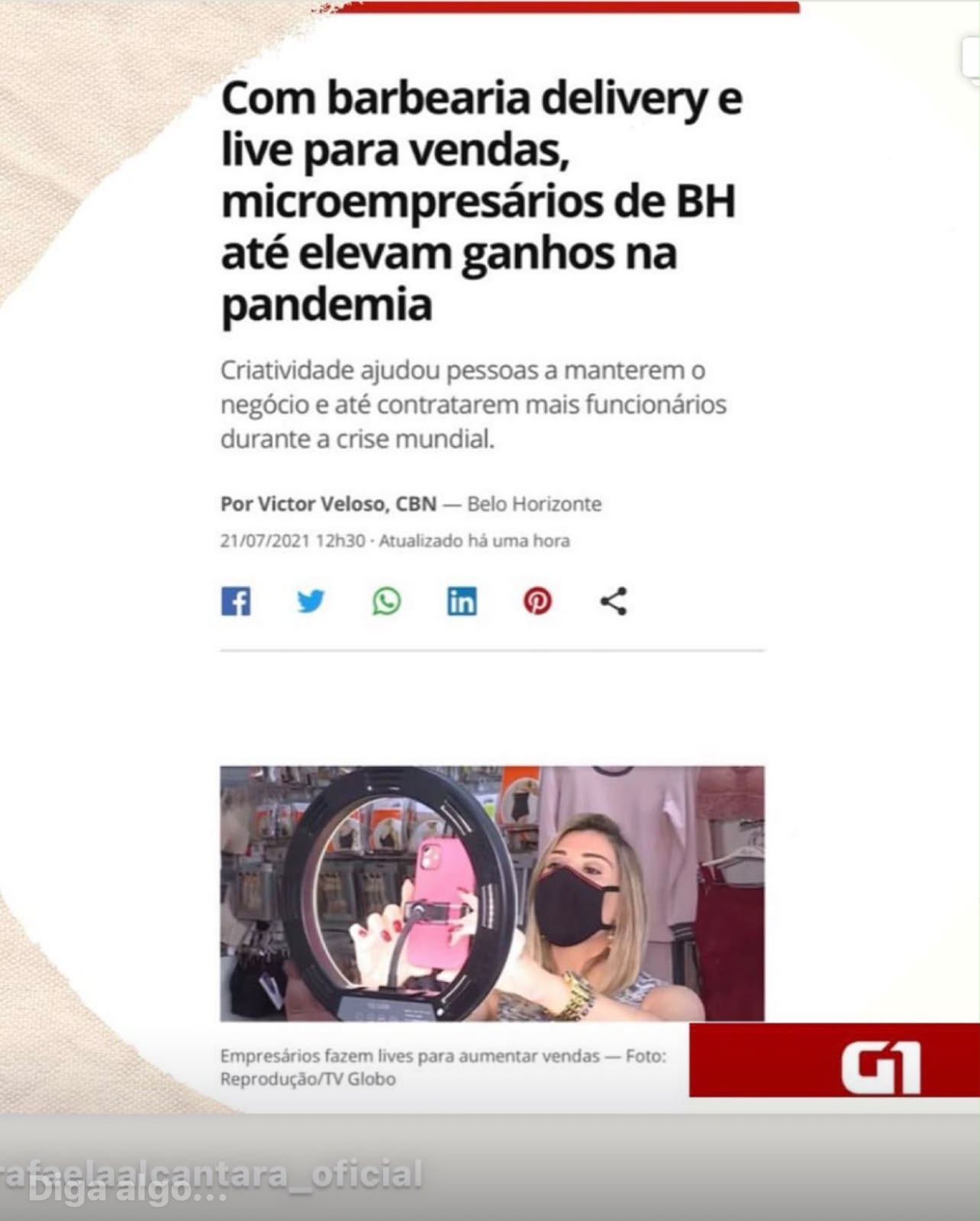 Reportagem digital com participação de Rafaela Alcantara